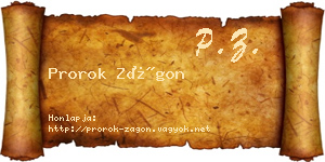 Prorok Zágon névjegykártya